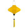 UFO shaped Yellow Jacquard silk lantern with a matching tassel.