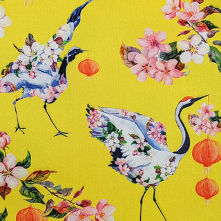 Flower Cranes on Yellow