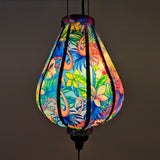 Cosy light from our Vietnamese silk lantern when placing an external light source inside.