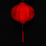 round shaped red jacquard silk fabric Vietnamese lantern with red tassel