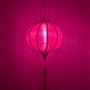 Hot Pink Jacquard Silk Lantern hanging and creating a pink background