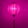 Glowing pink jacquard silk lantern.