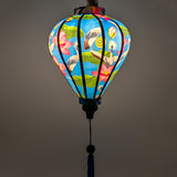 Lotus Flowers & Cranes Silk Lantern