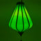 Glowing Teardrop shape green silk lantern.