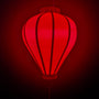 Glowing balloon shape red Vietnamese silk lantern.