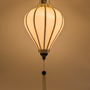 Glowing balloon shape Vietnamese silk lantern in a gorgeous luxurious cream colour.  Handmade in Hoi An, Vietnam.