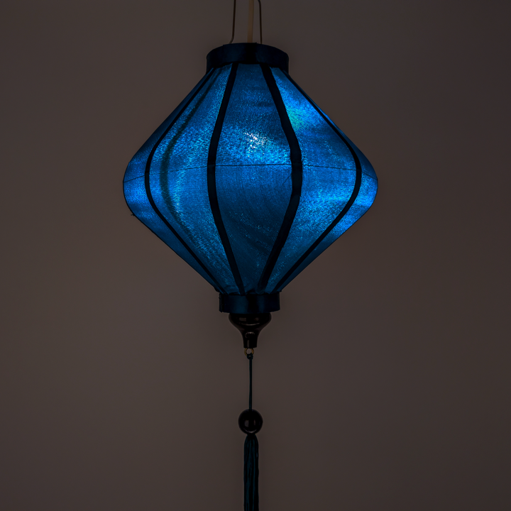Glowing Plain Teal hanging lantern