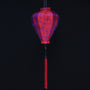 Balloon shape Vietnamese silk lantern with red and purple jacquard silk.